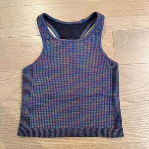 Lululemon Ebb to Street Racerback Crop Tank Purple Multi Stripe